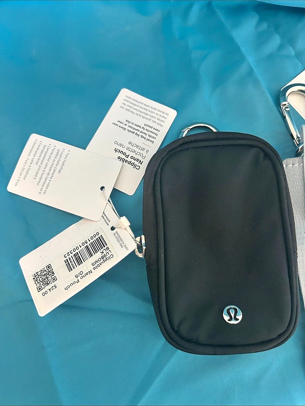 lululemon Everywhere Nano Pouch + Never Lost Keychain Pouch in Black &